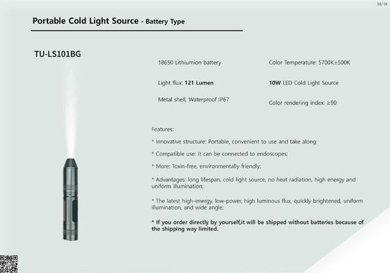 Fonte de luz LED de 10W portátil com bateria