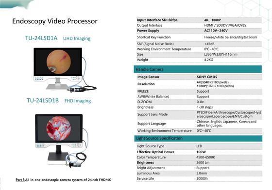 TUYOU 24LSD1A 4K Endoscope Camera com 24 Inch Monitor e SONY CMOS Sensor para ENT Laparoscopia Histeroscopia Urologia