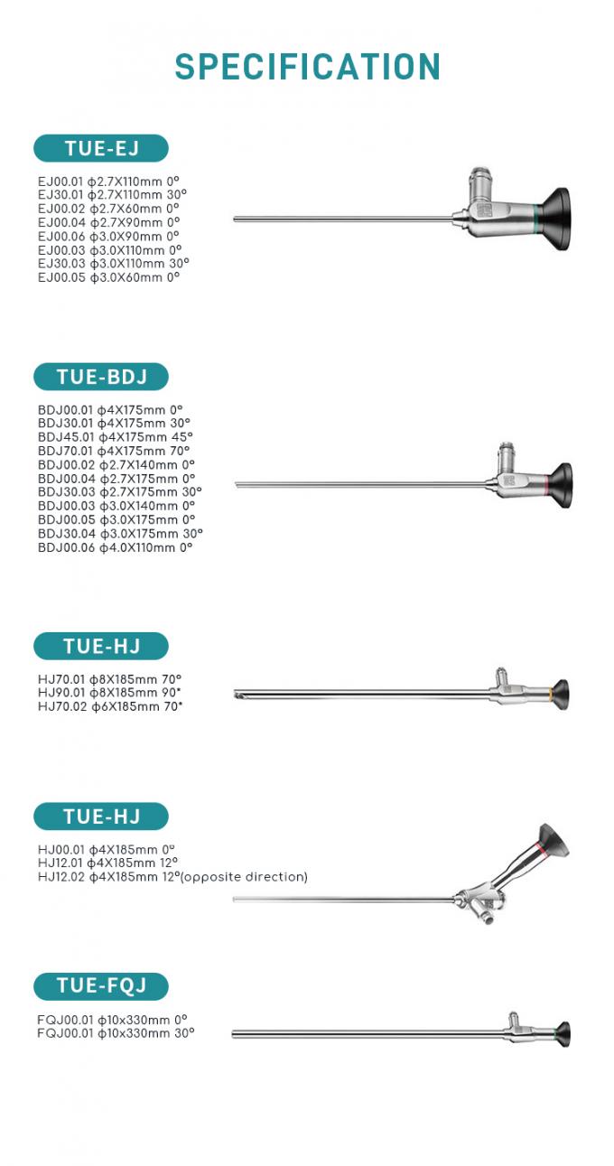 0/30/45/70 Grau 10 X 330mm Endosc&oacute;pio &Oacute;ptico R&iacute;gido Laparoscopia Lente para ENT Ouvido Otosc&oacute;pio Cirurgia Sinusal Telesc&oacute;pio 2
