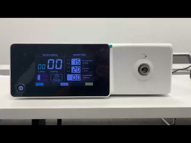 Insuflador de CO2 direto de fábrica com aquecimento incorporado e alto fluxo 40L/min para cirurgia laparoscópica com tela sensível ao toque a cores de 7 polegadas